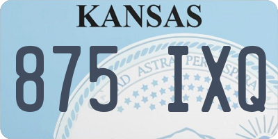 KS license plate 875IXQ