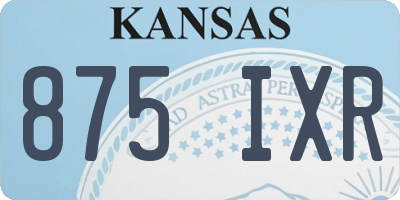 KS license plate 875IXR