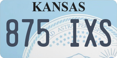 KS license plate 875IXS