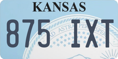 KS license plate 875IXT