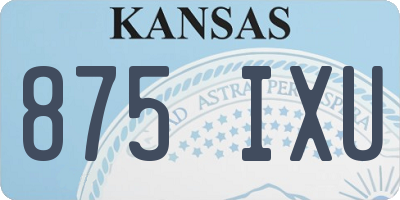 KS license plate 875IXU