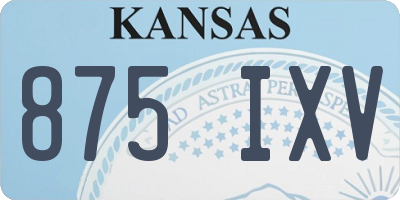 KS license plate 875IXV