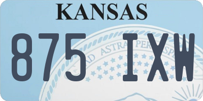 KS license plate 875IXW