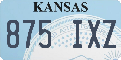 KS license plate 875IXZ