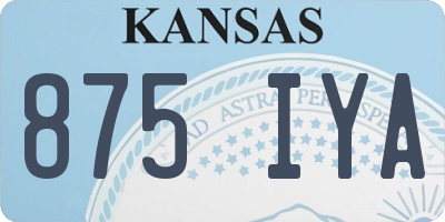 KS license plate 875IYA