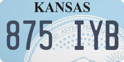 KS license plate 875IYB