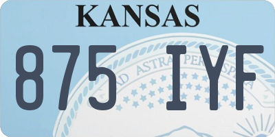 KS license plate 875IYF