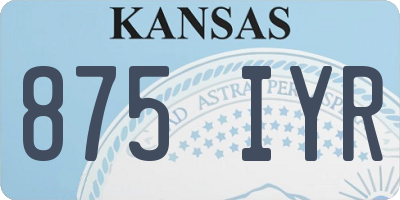 KS license plate 875IYR