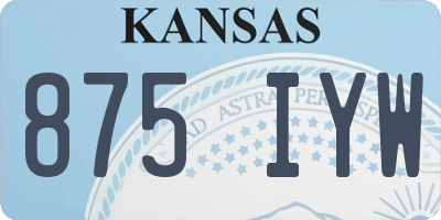 KS license plate 875IYW