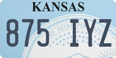 KS license plate 875IYZ