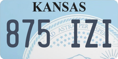 KS license plate 875IZI