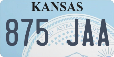 KS license plate 875JAA