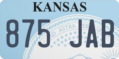 KS license plate 875JAB