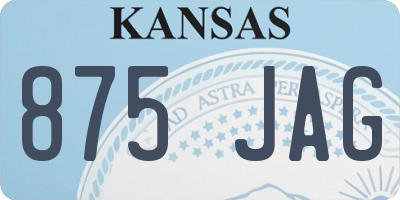 KS license plate 875JAG