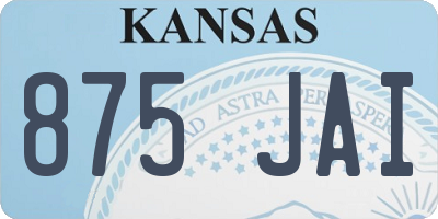 KS license plate 875JAI
