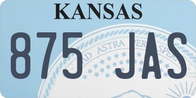 KS license plate 875JAS
