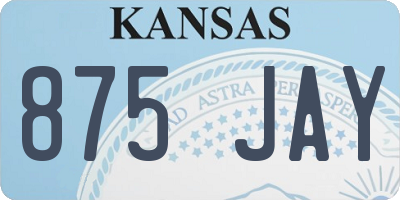 KS license plate 875JAY