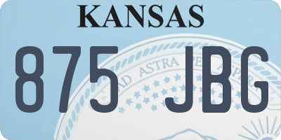 KS license plate 875JBG