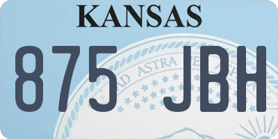 KS license plate 875JBH