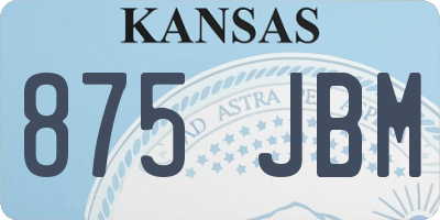 KS license plate 875JBM