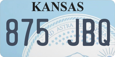 KS license plate 875JBQ