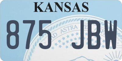 KS license plate 875JBW