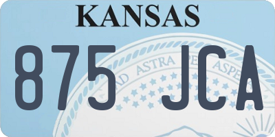 KS license plate 875JCA