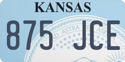 KS license plate 875JCE