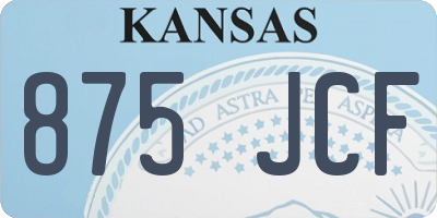 KS license plate 875JCF