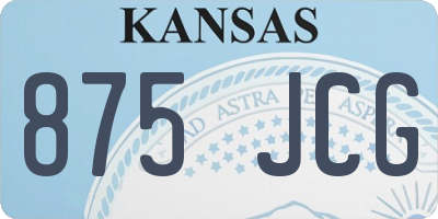 KS license plate 875JCG