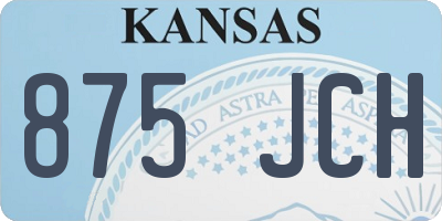 KS license plate 875JCH