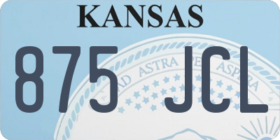KS license plate 875JCL