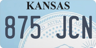 KS license plate 875JCN