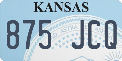 KS license plate 875JCQ