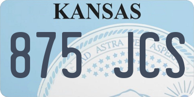 KS license plate 875JCS