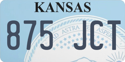 KS license plate 875JCT