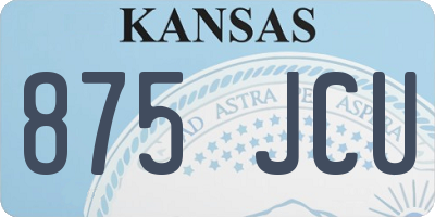 KS license plate 875JCU