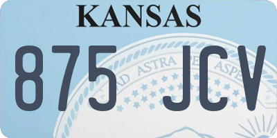KS license plate 875JCV