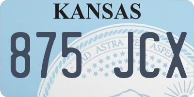 KS license plate 875JCX
