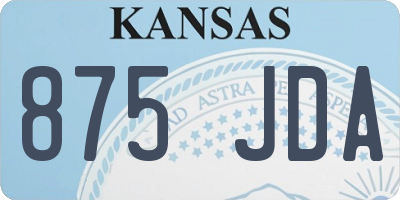 KS license plate 875JDA