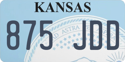 KS license plate 875JDD