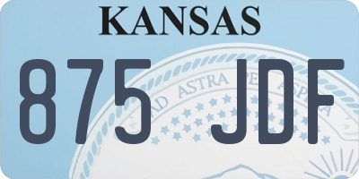 KS license plate 875JDF