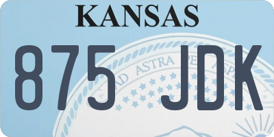 KS license plate 875JDK