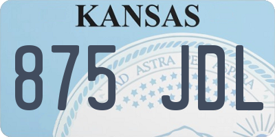 KS license plate 875JDL