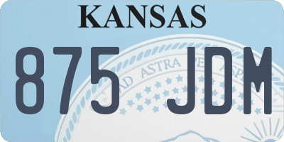 KS license plate 875JDM