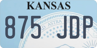 KS license plate 875JDP