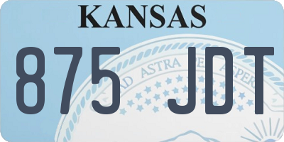 KS license plate 875JDT