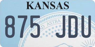 KS license plate 875JDU