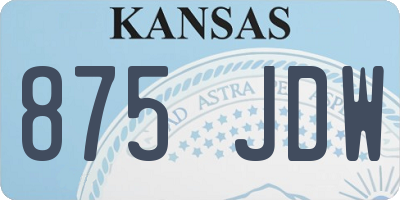 KS license plate 875JDW