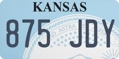 KS license plate 875JDY